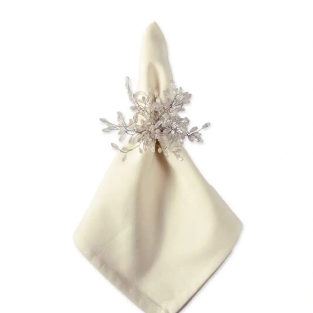 BRAND NEW- 1 Silver Beaded Burst Napkin Ring